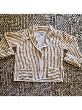 Vintage 70s Sears Chunky Knit Striped Cardigan Sweater XL